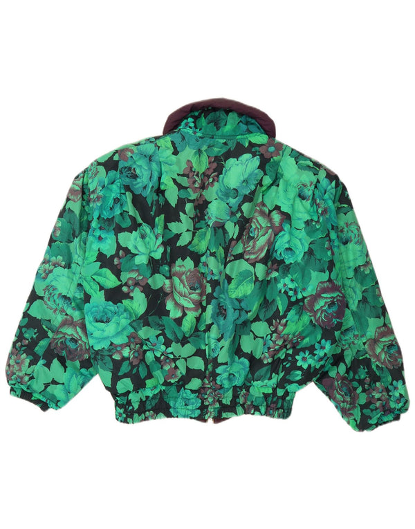 Jachetă Windbreaker supradimensionată Belfe & Femei UK 12 Medium Green Floral Nylon