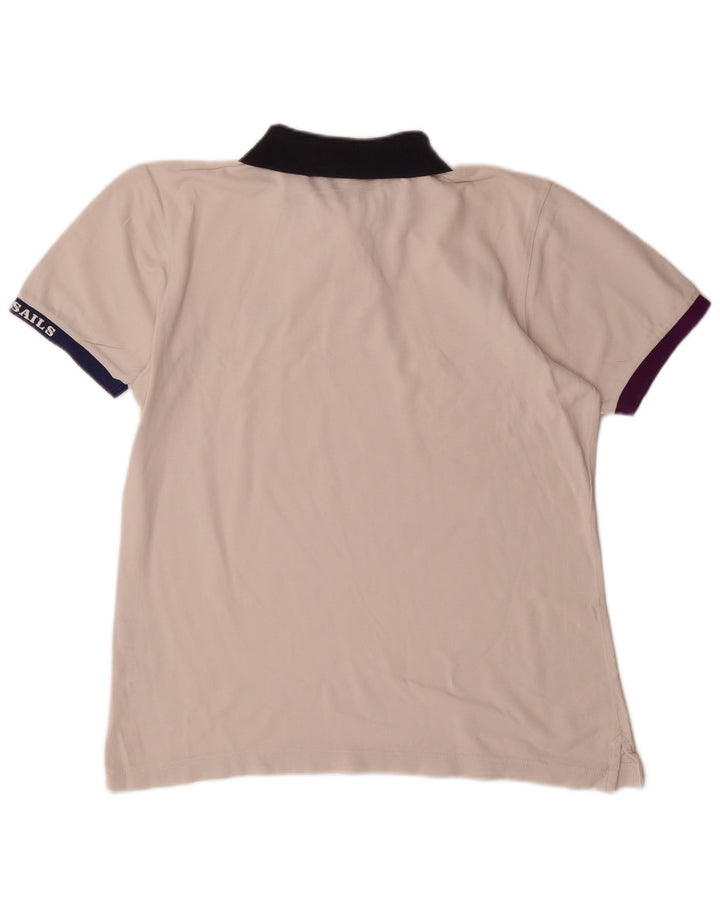 Tricou polo North Sails Rugby pentru bărbați, bumbac alb mediu