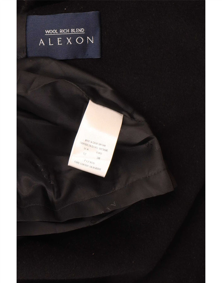 ALEXON Pardesiu supradimensionat pentru femei UK 12 Medium Black Wool