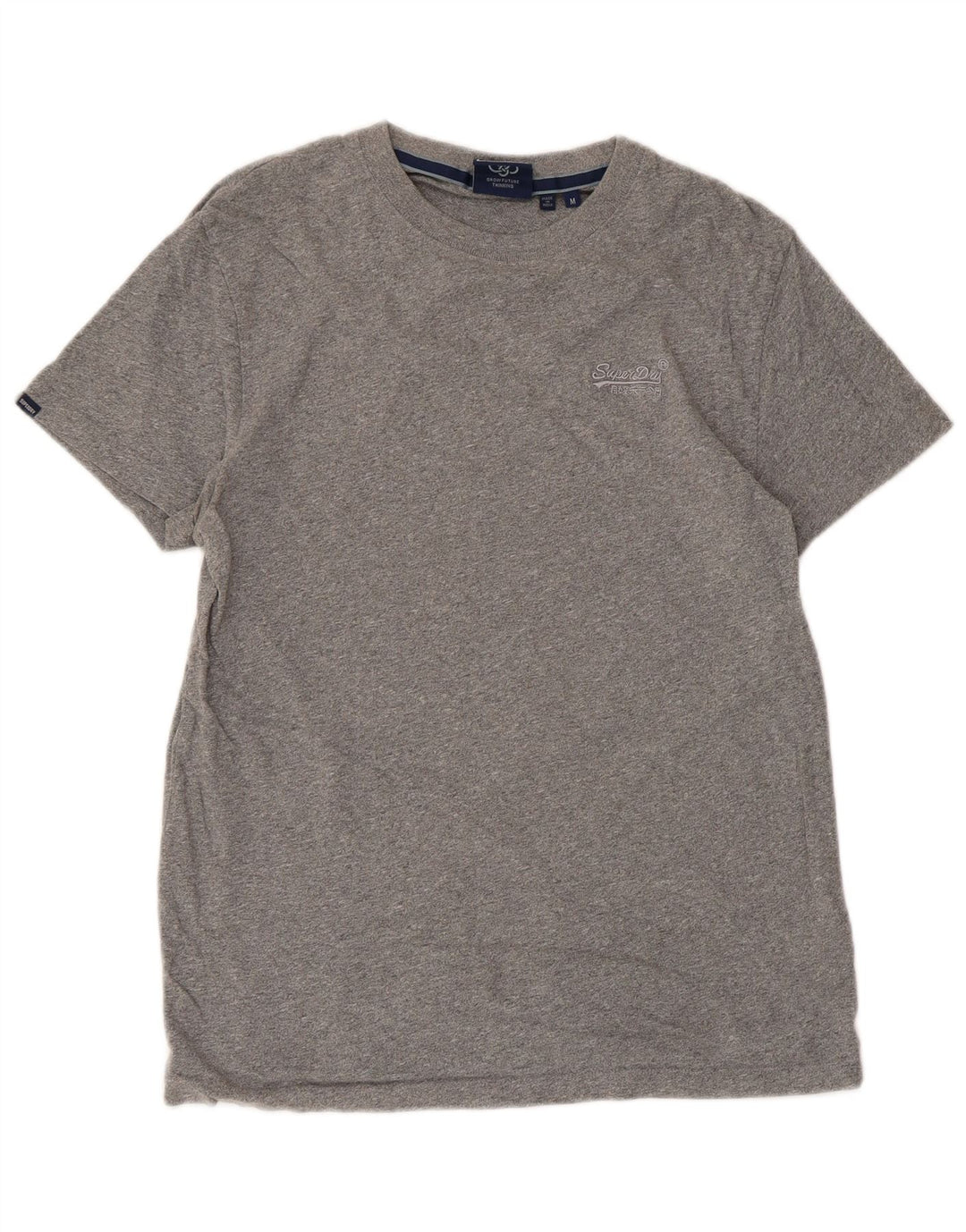 SUPERDRY Tricou Femei Top UK 12 Medium Gri Bumbac