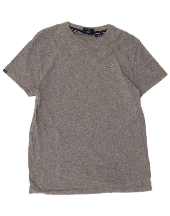SUPERDRY Tricou Femei Top UK 12 Medium Gri Bumbac
