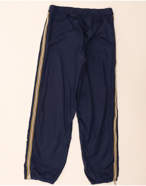 Pantaloni de jogging pentru femei K-Way Pantaloni impermeabili UK 14 Mediu Bleumarin în dungi