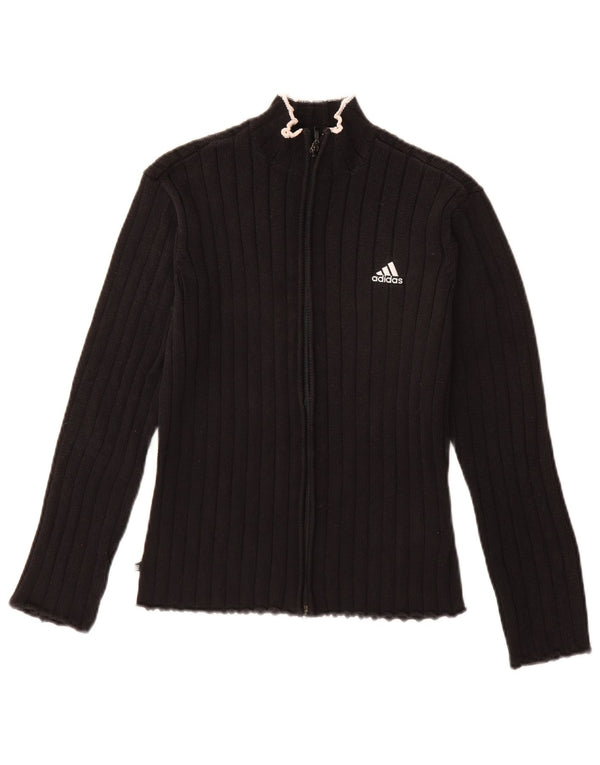 Pulover cardigan ADIDAS pentru femei UK 12 bumbac mediu negru