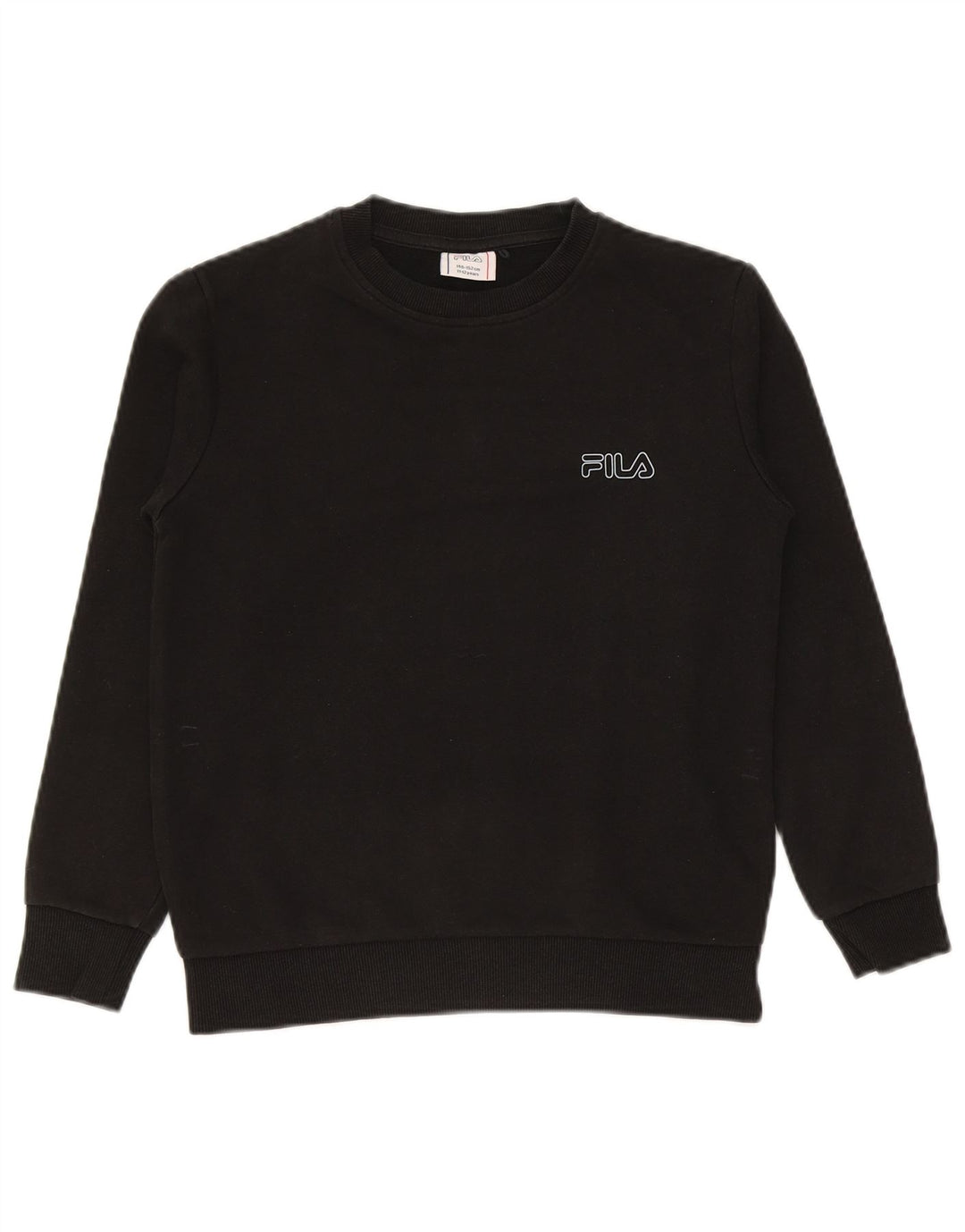Pulover Fila Băieți Pulover 11-12 Ani Bumbac Negru