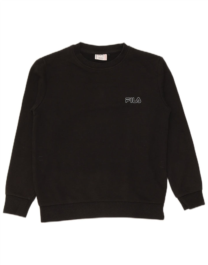 Pulover Fila Băieți Pulover 11-12 Ani Bumbac Negru