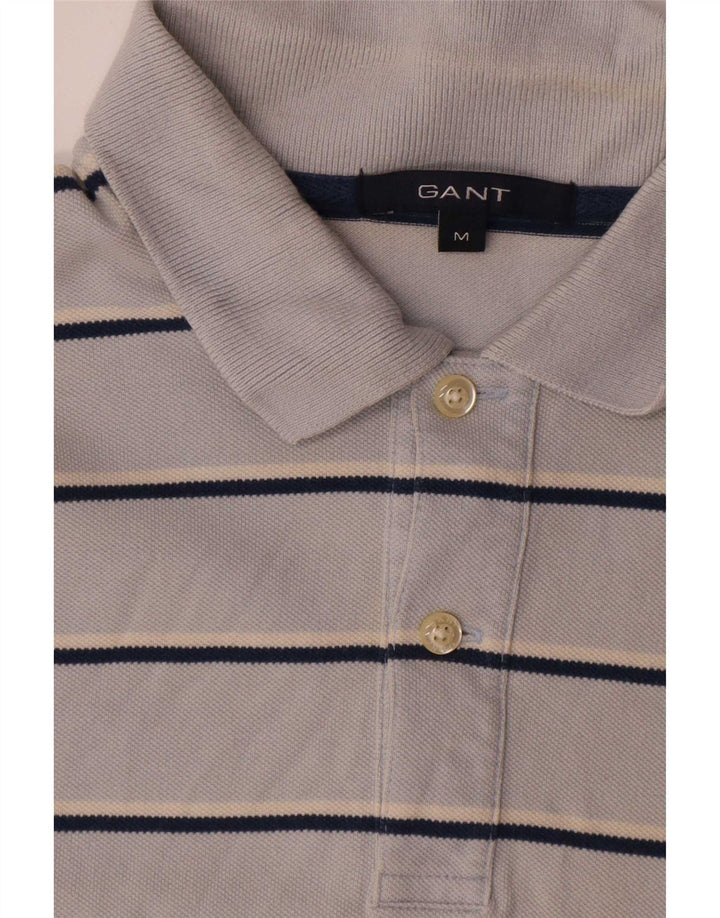 Tricou polo pentru bărbați Gant, bumbac cu dungi albastre medii