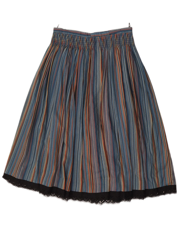Fusta evazată pentru femei vintage cu talie înaltă W27, mică, multicoloră, cu dungi