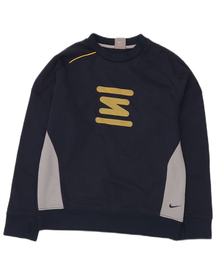 Pulover NIKE pentru băieți 10-11 ani, mijlociu, bleumarin, color block