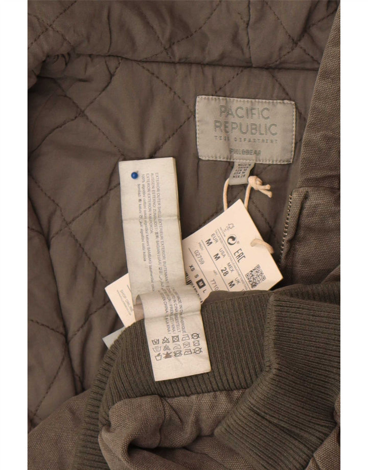 Pull & Bear pentru femei Pacific Republic Crop Bomber Jacket UK 14 Medium Khaki