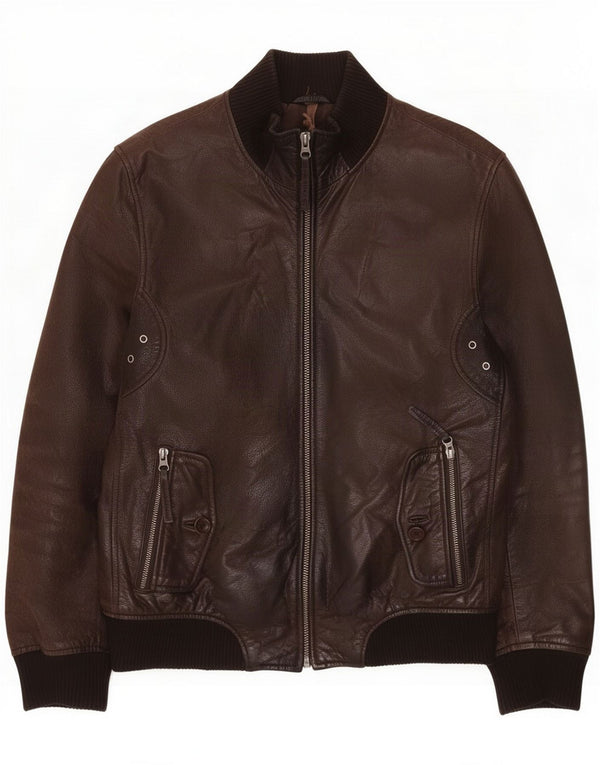 Vintage Mens Leather Jacket UK 38 Medium Brown