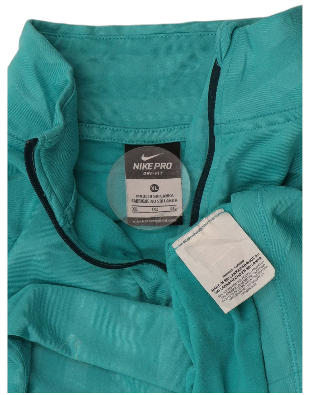 Top de trening Nike Dri Fit, cu fermoar și gât, pentru femei, UK 18 XL, cu dungi albastre