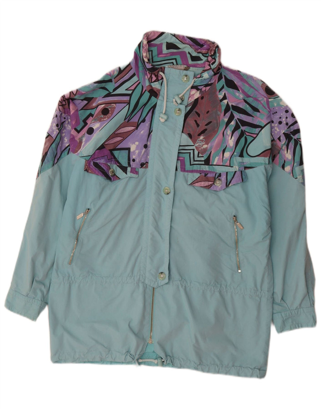 Maser M haină de ploaie supradimensionată pentru femei UK 10 Small Turcoaz Geometric