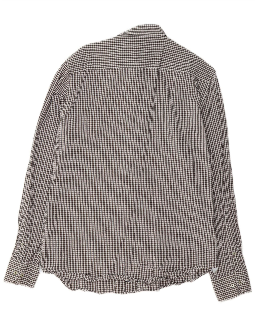 MASSIMO DUTTI Mens Casual Fit Shirt XL Brown Gingham Cotton