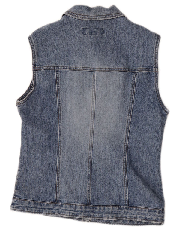 Gilet pentru femei Benetton din denim UK 10 Small Blue