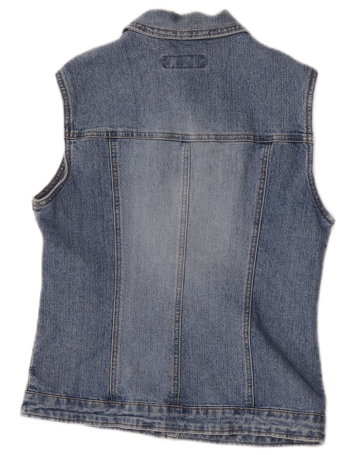 Gilet pentru femei Benetton din denim UK 10 Small Blue