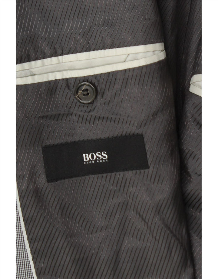 Blazer pentru bărbați Hugo Boss, cu 2 nasturi, EU 54 2XL, viscoză gri Houndstooth