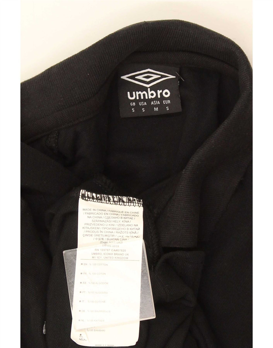 Tricou polo Umbro pentru bărbați, bumbac negru mic
