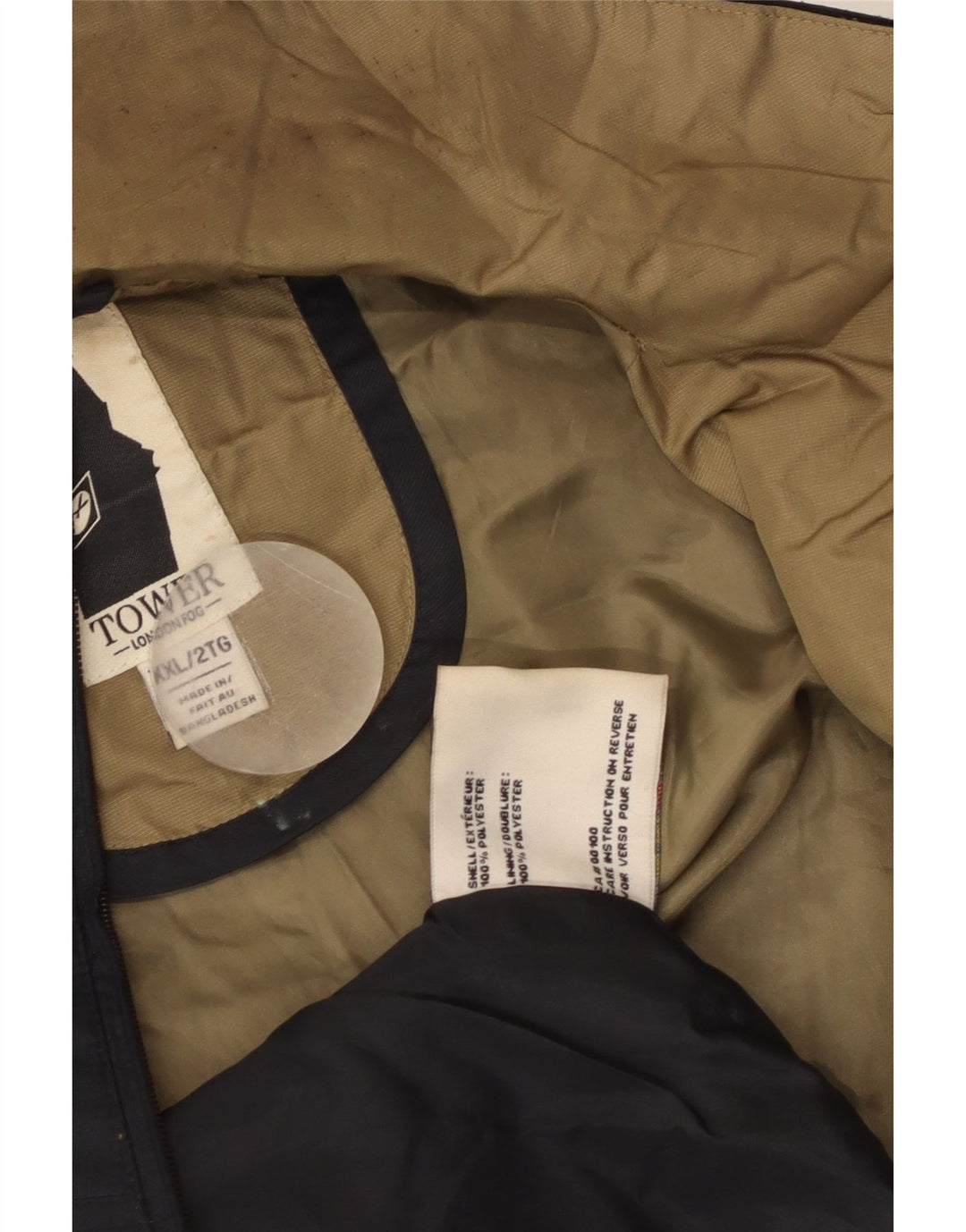 Jachetă de ploaie cu glugă pentru bărbați London Fog UK 44 2XL Poliester negru