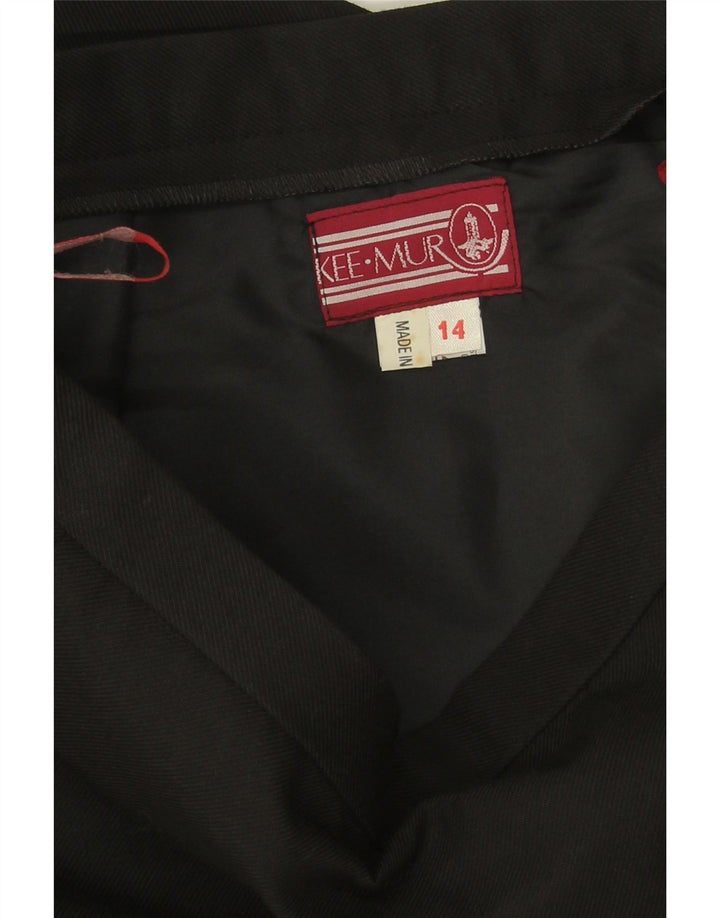 Fusta creion vintage pentru femei UK 14 Medium W28 Poliester negru