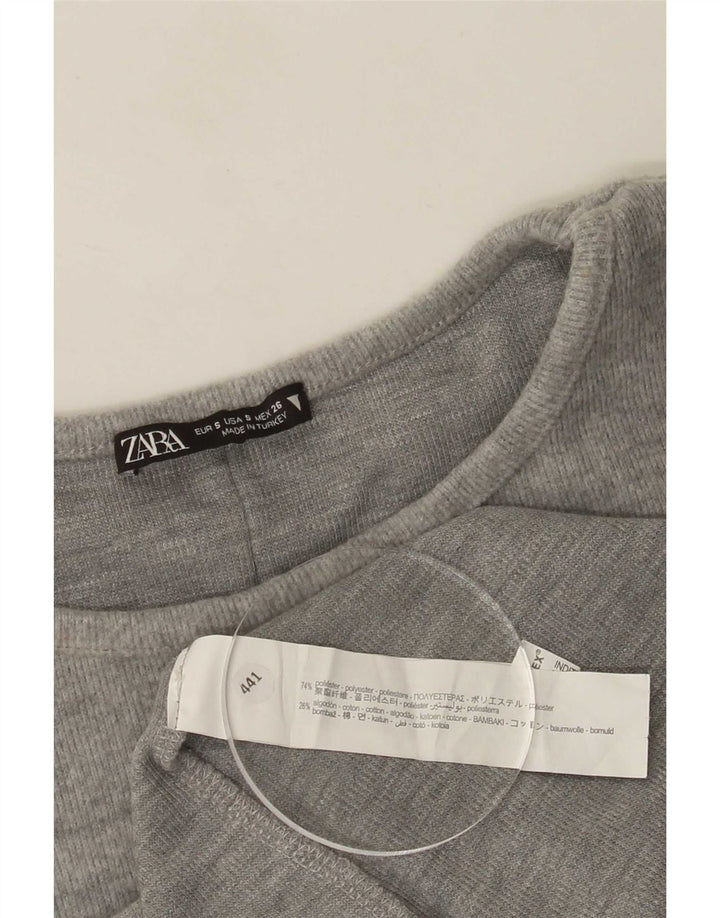 Rochie de bază Zara pentru femei UK 8 Small Gri Poliester