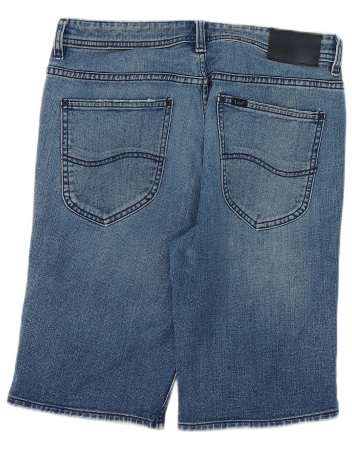 Pantaloni scurți din denim învechit pentru bărbați Lee W32, bumbac albastru mediu