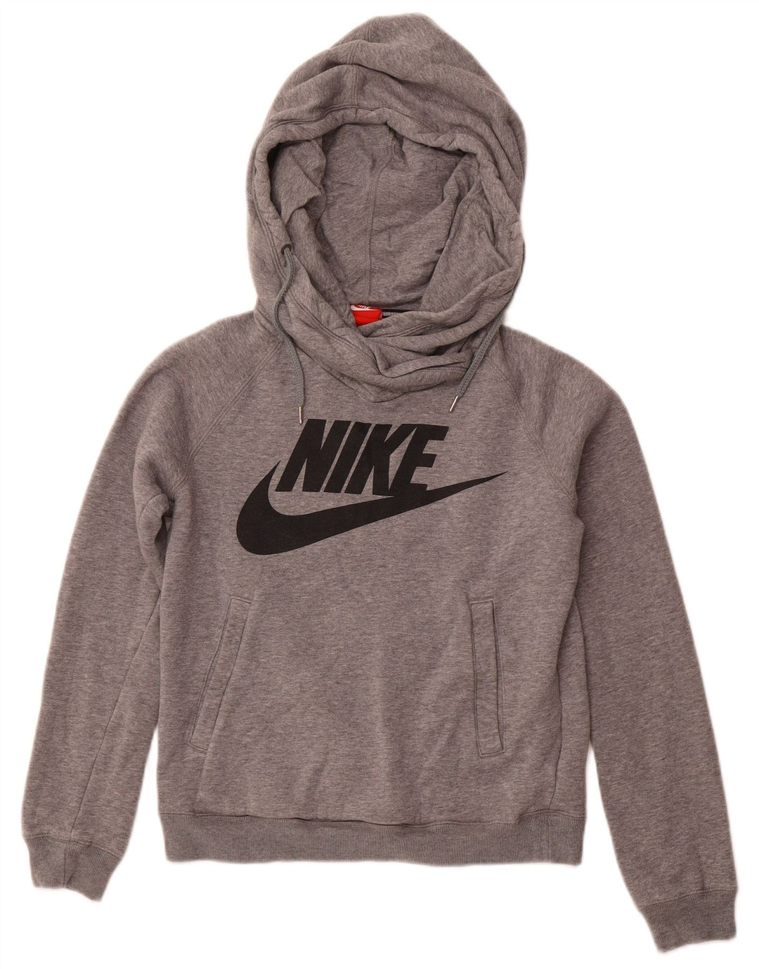 Pulover NIKE pentru damă, cu hanoră grafică UK 10, bumbac, gri mic