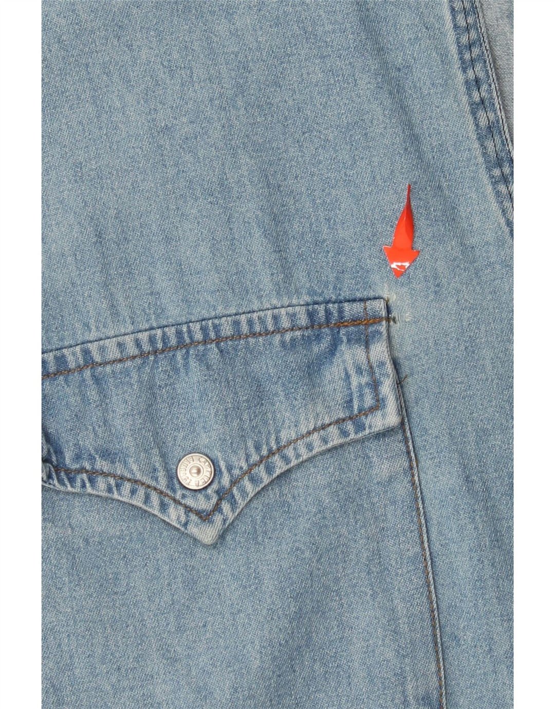 Cămașă din denim fără mâneci pentru bărbați CARRERA Mărimea 43/44 XL Bumbac albastru