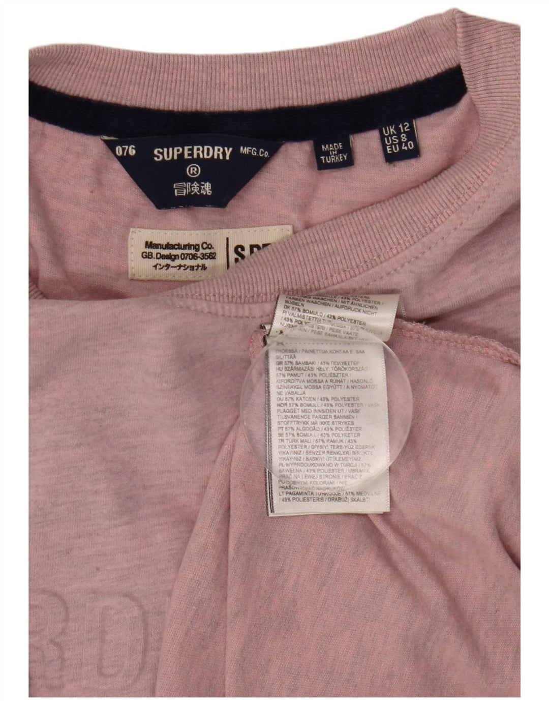 Tricou grafic Superdry pentru femei Top UK 12 Medium Pink Poliester