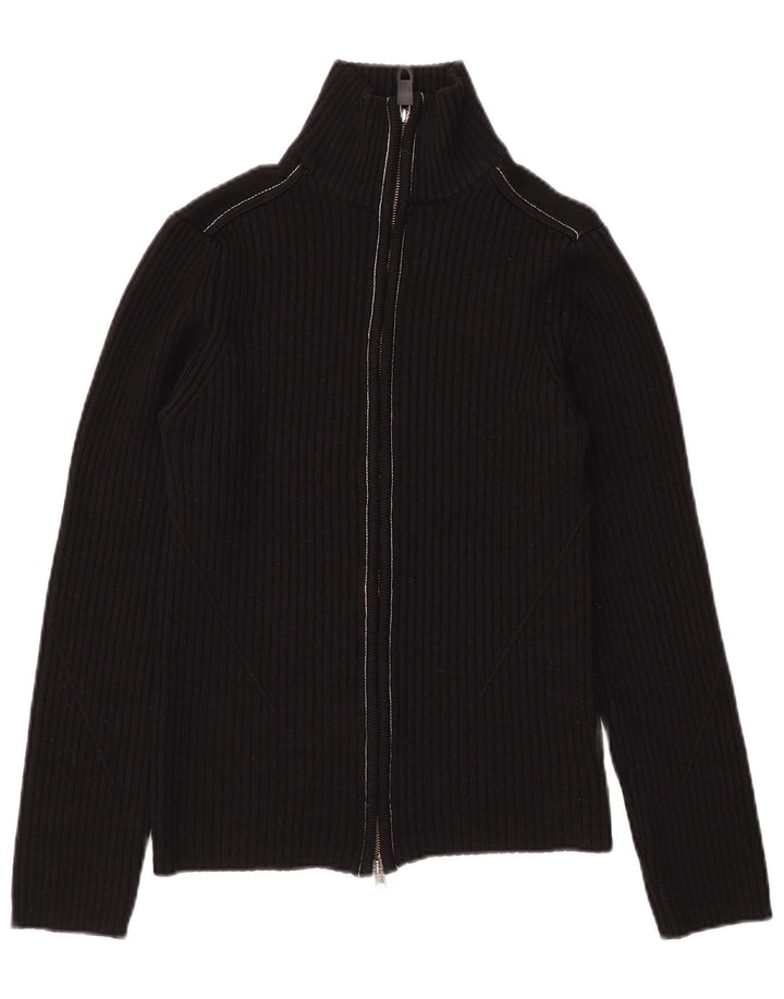 Pulover cardigan pentru femei Lee UK 14 Lână merinos neagră medie