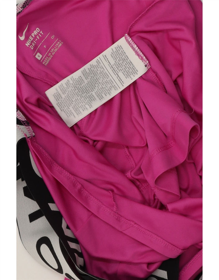 Top cu vestă grafică Nike Dri Fit pentru femei UK 10 mic, roz, poliester color bloc