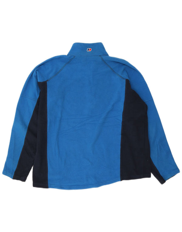 Jumper pentru bărbați Berghaus, din lână, cu fermoar și gât, XL, albastru, poliester color bloc