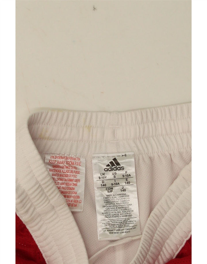 Pantaloni scurți sport pentru băieți Adidas 9-10 ani, roșu, poliester