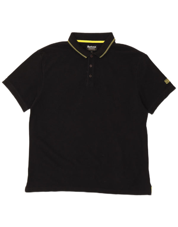 BARBOUR Tricou polo pentru bărbați 2XL bumbac negru