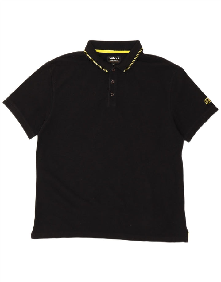 BARBOUR Tricou polo pentru bărbați 2XL bumbac negru