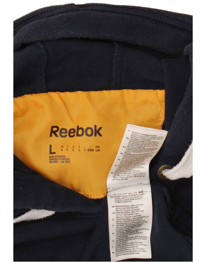 Pulover cu glugă grafic REEBOK pentru bărbați, mare, albastru, bumbac