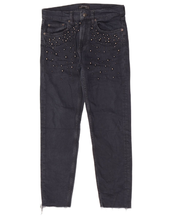 Blugi slim pentru femei Zara EU 36 XS W26 L27 bleumarin bumbac cu pete