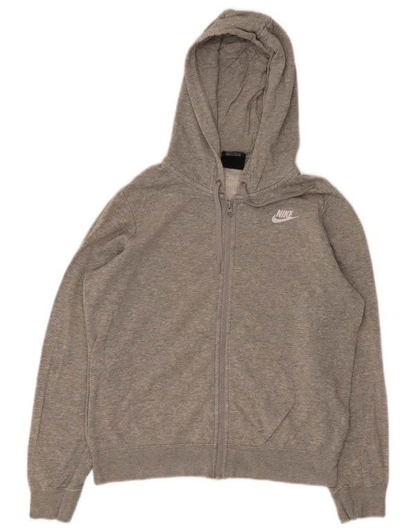 Pulover Nike pentru femei, supradimensionat, cu fermoar, UK 10, bumbac gri mic
