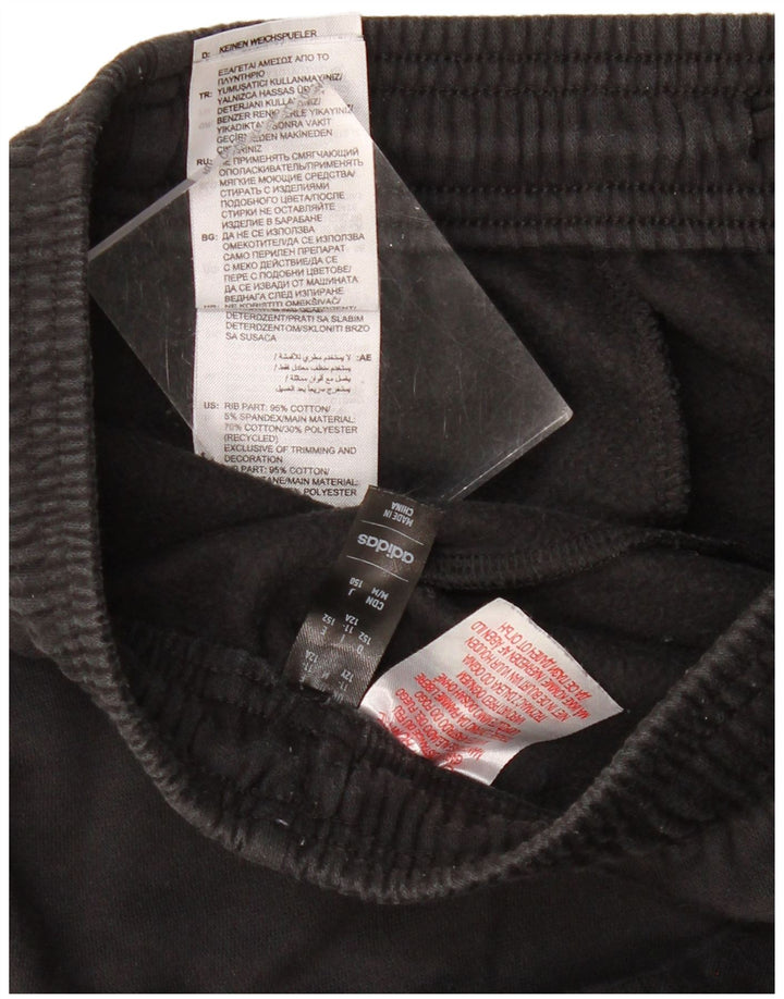 Pantaloni de trening ADIDAS baieti Joggeri 11-12 ani bumbac negru