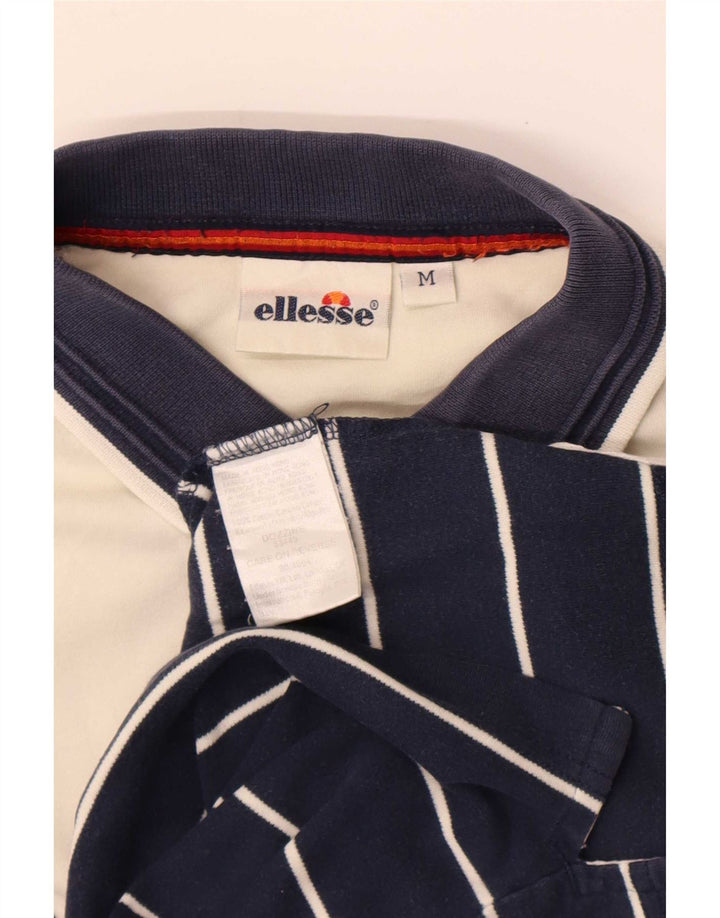 Cămașă polo pentru bărbați Ellesse, bumbac în dungi albastru bleumarin mediu