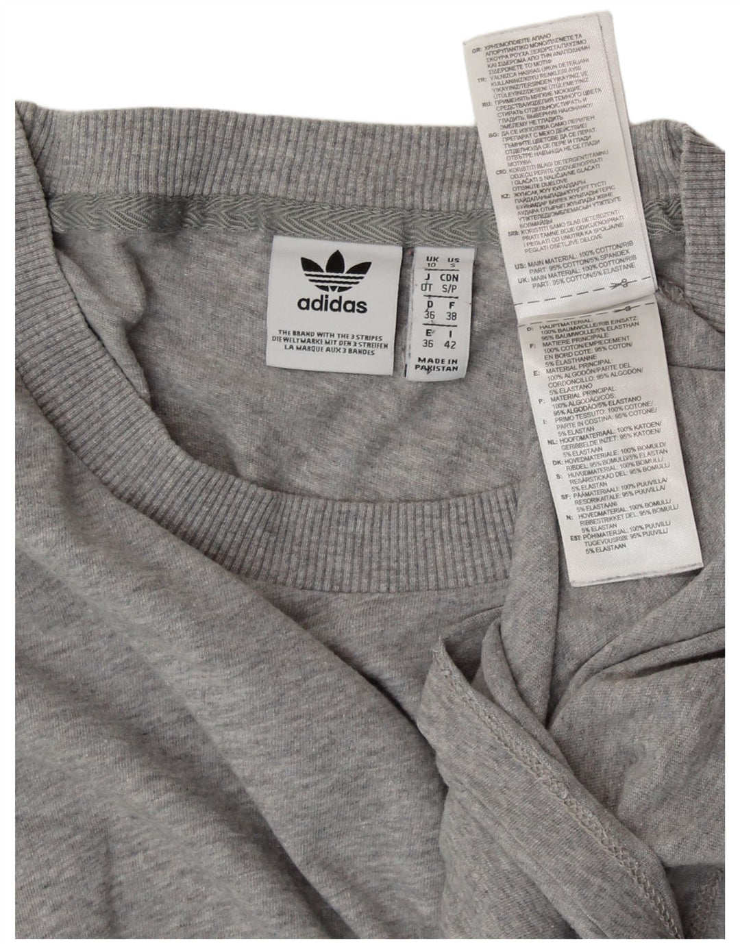 Tricou supradimensionat pentru femei ADIDAS UK 10 mic bumbac gri