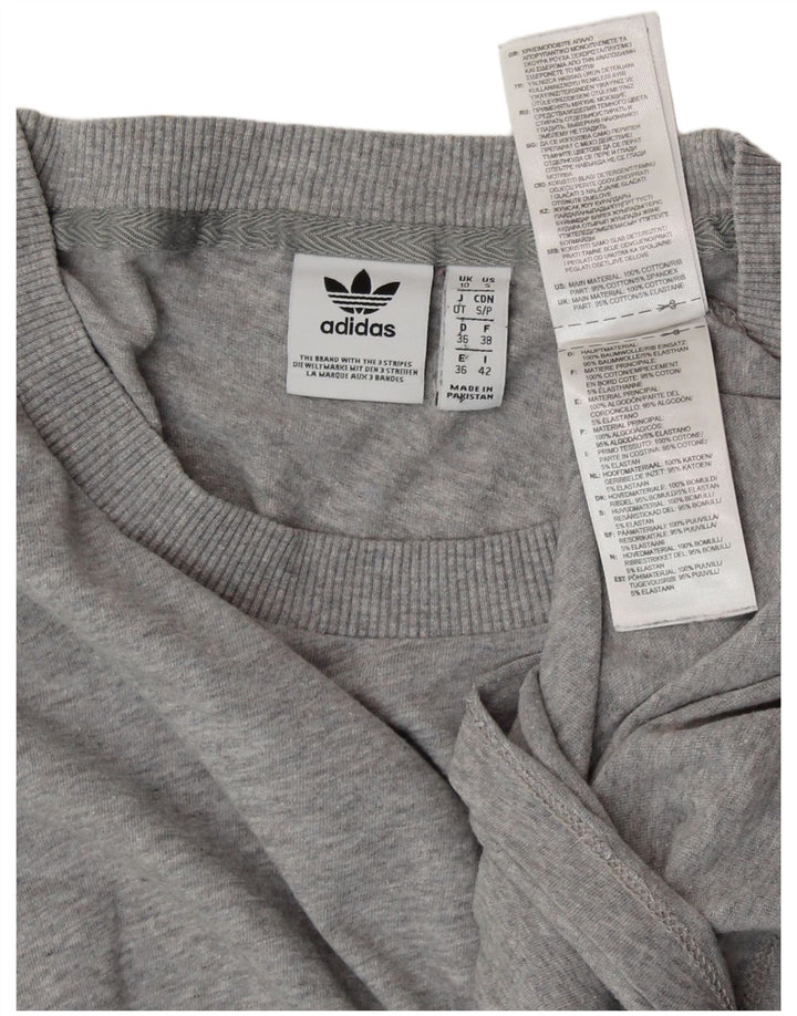 Tricou supradimensionat pentru femei ADIDAS UK 10 mic bumbac gri