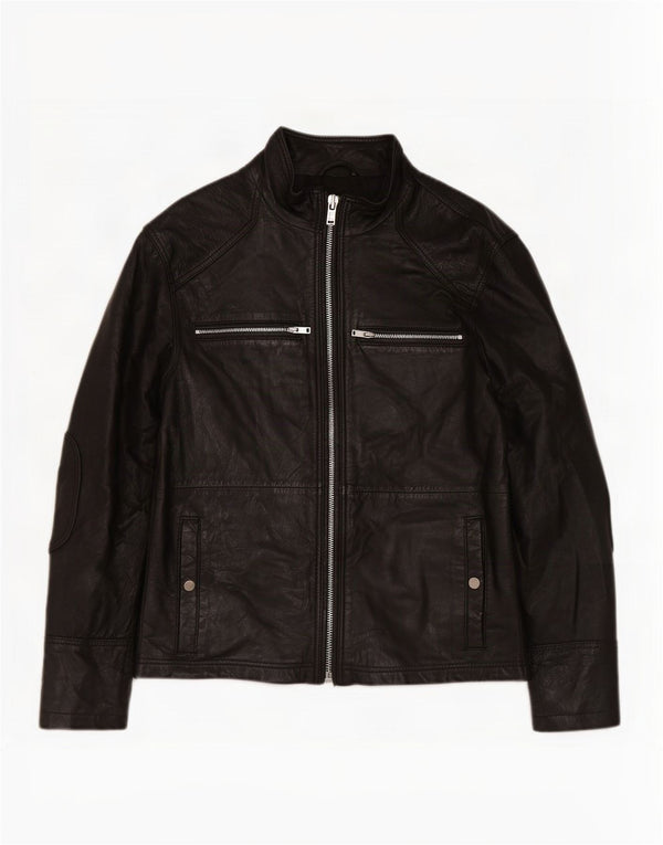 Jachetă de piele BARNEYS pentru bărbați UK 38 Medium Black