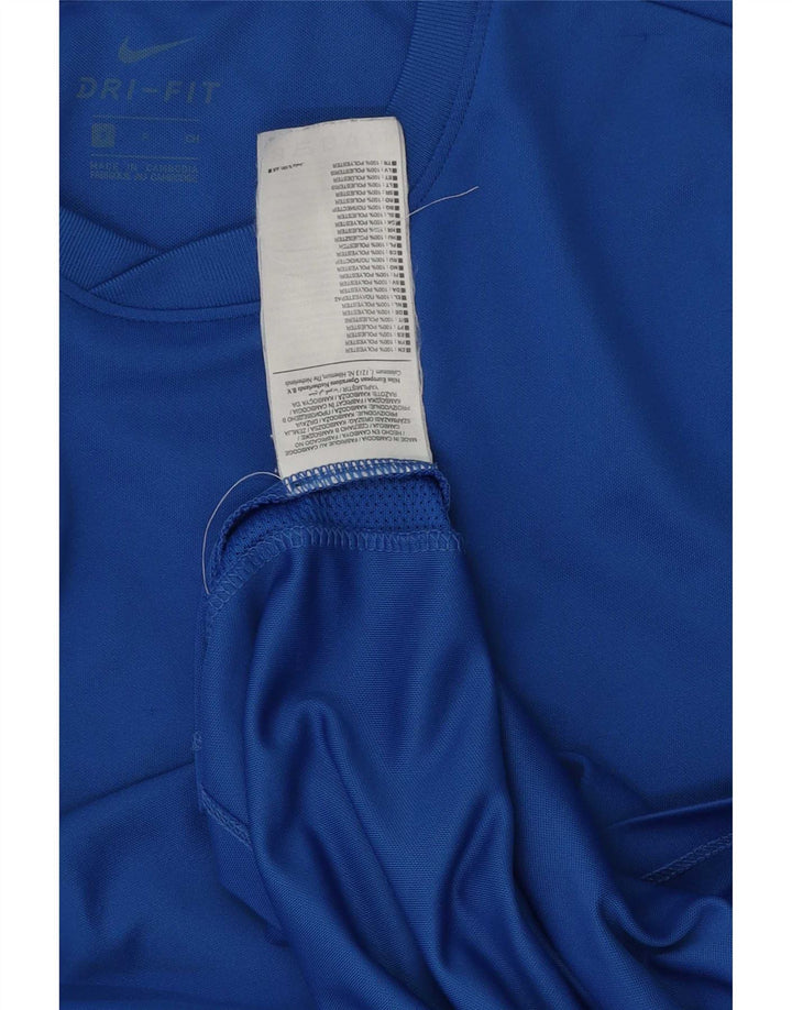 Nike Dri Fit Top cu mânecă lungă pentru bărbați, poliester albastru mic