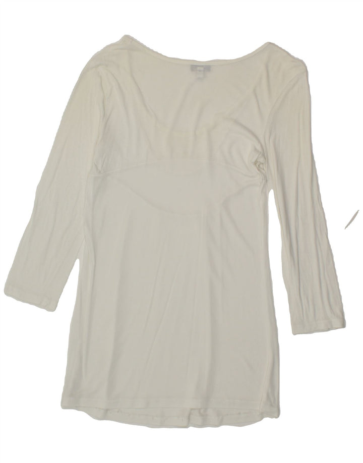ARMANI JEANS Womens 3/4 Sleeve Tunic Top UK 12  Medium White Vintage Armani Jeans and Second-Hand Armani Jeans from Messina Hembry 