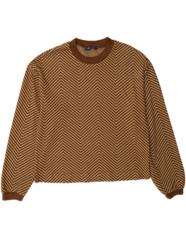 Pulover pentru femei Marks & Spencer cu decolteu rotund UK 12 Medium Brown Chevron