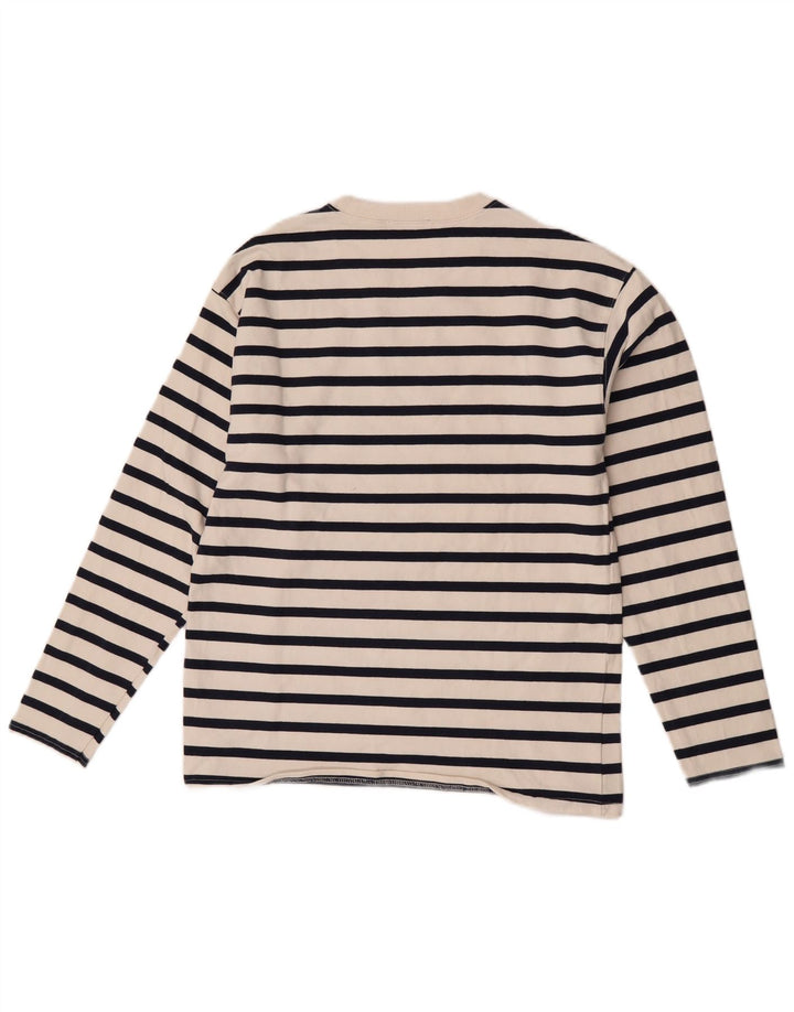 Top pentru femei Zara cu mânecă lungă UK 12 Medium White Striped