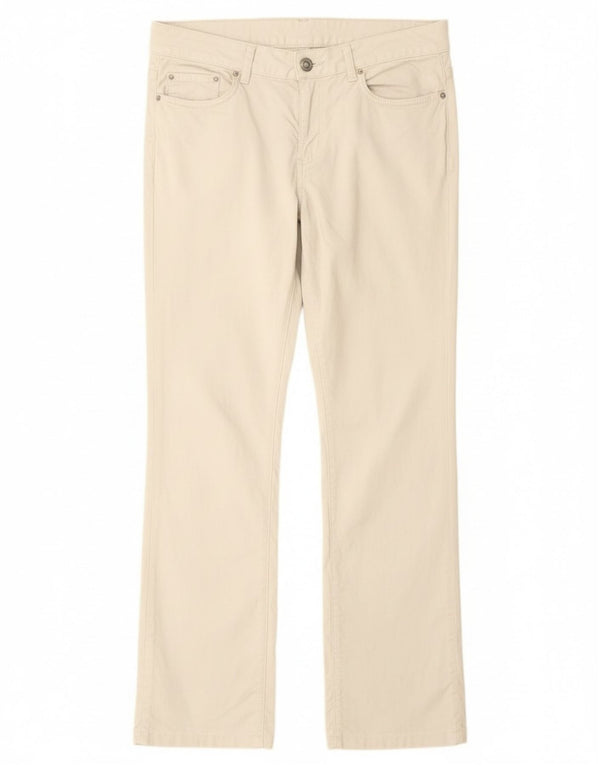 Pantaloni casual drepti pentru femei Kappa cu talie medie IT 46 Large W30 L31 Alb