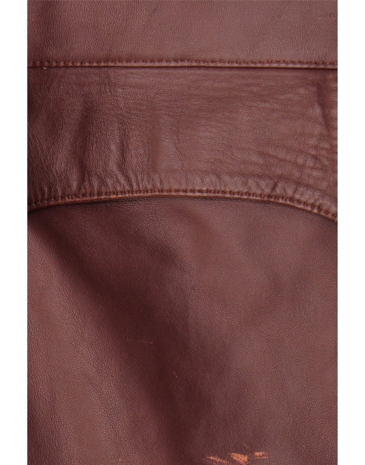 Geacă de piele vintage pentru femei IT 50 XL din piele burgundă
