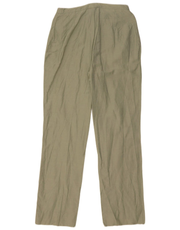 Max & Co. Pantaloni casual drepti pentru femei UK 14 Large W34 L31 Green Linen