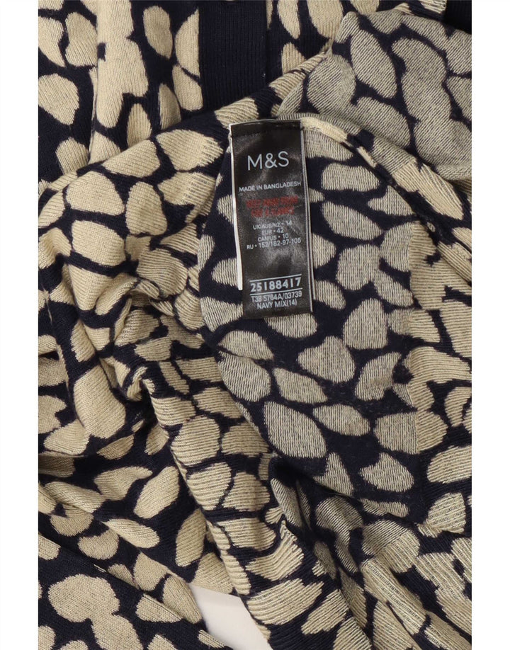 Pulover cardigan pentru femei Marks & Spencer UK 14 Medium Negru Geometric